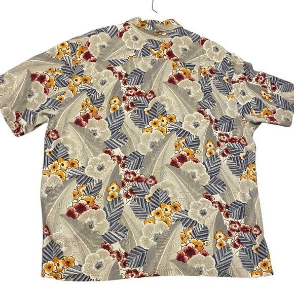 Tommy Bahamas Silk Tropical Cherry Blossoms Button Down Shirt Size XL - Picture 5 of 7